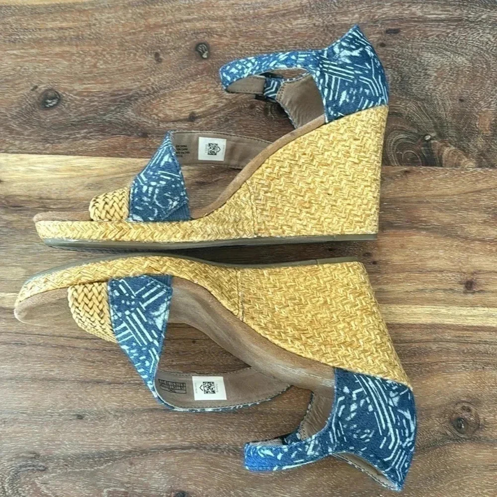 Toms Wedges Rattan & Blue 8.5 - Picture 4 of 7